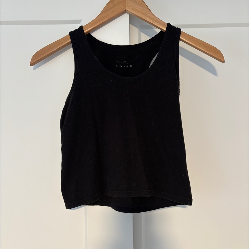 Amazon Black Fitted Crop Tank Top